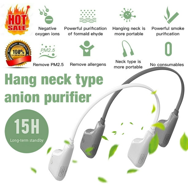 Portable Wearable Air Purifier Rechargeable Neck Hanging Negative Ion Purifier T